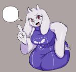 angry anthro boss_monster_(undertale) bovid breasts caprine clothing fangs female gesture hand_gesture mammal mature_anthro mature_female overweight overweight_anthro overweight_female pointing red_eyes robe snout solo speech_bubble teeth thick_thighs toriel tuft undertale undertale_(series) unknown_artist