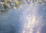  day highres leaf no_humans original painting_(medium) plant reflection reflective_water scenery sunlight toyonaga_ryouhei traditional_media water watercolor_(medium) 