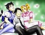  &lt;3 animal_ears bell blonde_hair cat_ears crossdressing edward_elric eyewear feather_duster fullmetal_alchemist glasses hair human maes_hughes maid_uniform male mammal not_furry roy_mustang uniform unknown_artist 