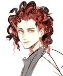  13575578188 1boy crowley_(good_omens) demon_boy good_omens highres looking_at_viewer red_hair snake snake_hair solo wavy_hair yellow_eyes 