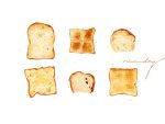  bread bread_slice cyannism food food_focus muffin no_humans original signature simple_background toast white_background 