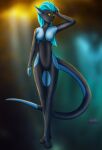  absurd_res black_body blue_hair female hair hi_res humanoid long_ears long_hair souli_(character) tail 