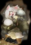  absurd_res accident anal anthro armor blush bodily_fluids canid canine canis castle clothed clothing digital_media_(artwork) domestic_dog embarrassed female female_peeing fur genital_fluids grey_body grey_fur hair hi_res humiliation kemono knight mammal mary_(mttbsmn) mttbsmn omorashi open_mouth orange_eyes partially_clothed peeing tears toilet toilet_use underwear underwear_down urine vaginal voyeur warrior weapon wetting white_hair wolf 