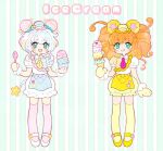  2girls blonde_hair blush bow commentary_request cure_mofurun fuwa_(precure) gloves hair_bow hat jewelry long_hair magical_girl mahou_girls_precure! mini_hat mini_witch_hat mofurun_(mahou_girls_precure!) multiple_girls nene_(oneoneo13) open_mouth precure purple_eyes short_hair skirt smile star_twinkle_precure witch_hat 