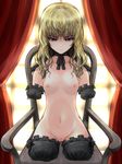  amputee blonde_hair blue_eyes breasts chair choker gothic hara_takehito highres looking_at_viewer medium_breasts nude original pussy quadruple_amputee sitting sketch solo stump_cover symmetry uncensored 