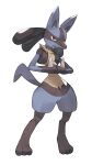  absurdres brown_eyes full_body furry highres looking_at_viewer lucario odd_(hin_yari) pokemon pokemon_(creature) simple_background spikes standing toes white_background yellow_fur 