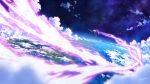  aircraft airship cloud commentary den_dengaku flying highres night night_sky no_humans ocean scenery signature sky star_(sky) wild_arms wild_arms_3 