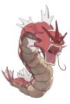 absurdres alternate_color fangs full_body gyarados highres looking_at_viewer no_humans odd_(hin_yari) open_mouth pokemon pokemon_(creature) red_eyes shiny_pokemon simple_background solo tongue white_background 