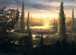  alayna_danner blue_sky cloud cloudy_sky commentary day english_commentary fantasy highres landscape magic:_the_gathering nature no_humans official_art outdoors river scenery sky tree 