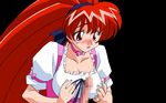  akira_(viper) animated animated_gif blush bounce bouncing_breasts breasts censored choker gif long_hair nipples no_bra open_clothes open_mouth open_shirt paizuri penis ponytail red_eyes red_hair ribbon shirt sweatdrop very_long_hair viper viper_gt1 waitress 