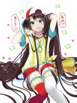  1girl absurdly_long_hair absurdres alternate_hair_length alternate_hairstyle arm_behind_head arm_up asymmetrical_legwear backwards_hat bangs baseball_cap blue_eyes blush commentary eyebrows_visible_through_hair feet_out_of_frame hand_in_hair hand_up hat heart highres hololive isuka knees_together_feet_apart long_hair looking_at_viewer mismatched_legwear oozora_subaru open_mouth red_legwear shirt short_shorts short_sleeves shorts signature simple_background sitting solo speech_bubble stopwatch stopwatch_around_neck striped striped_shirt translated vertical-striped_shirt vertical_stripes very_long_hair virtual_youtuber watch wavy_mouth whistle whistle_around_neck white_background white_legwear white_shorts wristband 