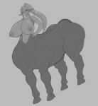  areola big_breasts breasts centaur centorea_shianus_(monster_musume) equid equid_taur female hi_res huge_breasts humanoid_taur jadf looking_at_viewer mammal mammal_taur monochrome monster_girl_(genre) monster_musume nipples nude solo taur 