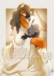  2021 anthro bed bedding blanket breasts canid canine canis cuddling digital_media_(artwork) duo female fox fur furniture hair hi_res male male/female mammal nipples nude passionate pillow romantic romantic_ambiance romantic_couple sitting tatara-arts 