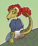  anthro argonian bethesda_softworks blissful butt butt_shot clothed clothing diaper feces female hi_res infantilism legwear lizard messy_diaper pacifier reptile scalie scat soiling solo stockings sweater the_elder_scrolls topwear video_games white_diaper wiprogress 