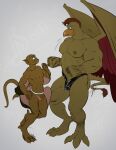  2021 abs absurd_res anthro athletic athletic_anthro athletic_male avian beak big_muscles clothing dancing digitigrade disney duo flaccid foreskin gargoyle gargoyles genitals grey_background griff_(gargoyles) gryphon hair hi_res humanoid_genitalia humanoid_penis humanoid_pointy_ears jockstrap lexington_(gargoyles) looking_at_another male motion_blur motion_lines muscular muscular_anthro muscular_male mythological_avian mythology nipples pecs penis simple_background size_difference smagma smile standing thong underwear unzipped wings 