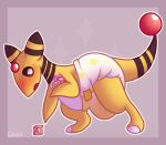  ambiguous_gender ampharos anthro blush bodily_fluids diaper embarrassed genital_fluids hi_res nintendo omorashi padded padding peeing pok&eacute;mon pok&eacute;mon_(species) qoat sagging sagging_diaper soggy_diaper solo urine video_games wet wet_diaper wetting wetting_diaper white_diaper 