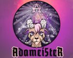  2021 5:4 adamayster aesoth_(adamayster) alcohol anthro beverage black_tears bovid brown_body brown_fur caprine fur goat hair horizontal_pupils horn j&auml;germeister logo logo_parody long_horn male mammal pink_hair pupils solo text 