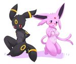  animal_ears barefoot blush breasts espeon flat_chest furry kagerofu lowres medium_breasts nintendo nipples nude pokemon small_breasts tail toes umbreon 