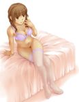  :p bad_id bad_pixiv_id bed bottomless bra braid breasts brown_eyes brown_hair cleavage crossed_legs kimi_kiss large_breasts lingerie mizusawa_mao no_panties pubic_hair sitting solo suda_(yuunagi_enikki) thighhighs tongue tongue_out twin_braids underwear underwear_only 