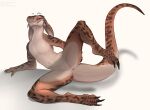  2021 anthro anus female genitals gorchitsa_(artist) kobold looking_at_viewer nude presenting presenting_pussy pussy scalie smug_grin solo spread_legs spreading 