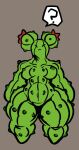  ? abs breasts cactus cactus_flower elemental_creature elemental_humanoid eyes_closed featureless_breasts featureless_feet featureless_hands female flora_fauna green_body green_skin grey_background hair_buns humanoid muscular muscular_legs muscular_thighs navel plant plant_humanoid questionable-oracle simple_background small_feet solo speech_bubble spikes spikes_(anatomy) spines steam thick_thighs wide_hips 