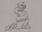  anthro black_nose bottomwear bryce_daeless clothing coiling doesnotexist duo eyewear feral glasses hi_res lutrine male mammal mustelid pants paws reptile scalie snake substance_intoxication 