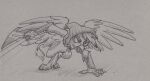  avian beak bird_feet clothing doesnotexist feathered_wings feathers female feral friendship_is_magic gilda_(mlp) gryphon hi_res lightsaber melee_weapon my_little_pony mythological_avian mythology open_beak open_mouth paws sith solo star_wars weapon wings 
