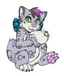  alpha_channel bow_ribbon collar domestic_cat felid feline felis female fluffy hi_res highlights_(coloring) mammal pantherine purple_highlights rin_(kittyrin) single_stripe snow_leopard 