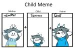  anthro bob_(undertale) canid canine child clothed clothing felid feline female fur hair male mammal parent parent_and_child russian_text simple_background tem temmie_(undertale) text topwear undertale undertale_(series) video_games white_body white_fur young 