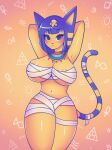  animal_crossing animal_humanoid ankha_(animal_crossing) areola areola_slip better_version_at_source blue_hair breast_squish breasts cat_humanoid clothing egyptian egyptian_clothing felid felid_humanoid feline feline_humanoid female fur hair hi_res humanoid lav mammal mammal_humanoid markings mummy_wrappings nintendo short_hair solo squish striped_body striped_fur striped_markings striped_tail stripes tail_markings video_games yellow_body zharxart 