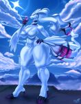  alcohol anthro beverage big_breasts blue_eyes breasts container cup dragon drinking_glass female glass glass_container glass_cup legendary_pok&eacute;mon mountain muscular muscular_anthro muscular_female nintendo nipple_outline pok&eacute;mon pok&eacute;mon_(species) reshiram snao standing thick_thighs video_games wine wine_glass 
