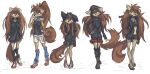  absurd_res anthro apogee_(tinygaypirate) black_nose bottomwear breasts brown_body brown_eyes brown_fur brown_hair canid canine canis cargo_shorts cheek_tuft choker clothing curled_tail domestic_dog ear_piercing eyelashes facial_markings facial_piercing facial_tuft female flip_flops floppy_ears footwear fur furgonomics furry-specific_piercing hair hands_behind_back hands_in_pockets hands_on_hip head_markings hi_res hoodie jewelry leg_warmers legwear long_hair looking_at_viewer looking_side mammal markings messy_hair muzzle_piercing necklace nose_piercing piercing plantigrade pockets ponytail raised_arm sandals shoes shorts simple_background skirt smile solo spitz standing tinygaypirate topwear tuft white_background 