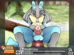  4:3 absurd_res anal anal_masturbation anal_penetration animal_dildo animal_genitalia animal_penis animal_sex_toy anthro arousal aroused balls biobrony biped blue_body blue_fur canid canine canine_penis dildo dildo_in_ass dildo_insertion dildo_sitting equine_dildo erection forest front_view fur genitals grass hi_res log logo looking_at_viewer lucario male mammal masturbation nature nintendo nude open_mouth outside penetration penis penis_towards_viewer photo picture_frame plant pok&eacute;mon pok&eacute;mon_(species) pok&eacute;mon_snap sex_toy sex_toy_in_ass sex_toy_insertion sitting solo spikes tan_body tan_fur text tree video_games wood 