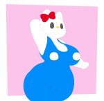  accessory anthro big_breasts big_butt breasts butt clothed clothing domestic_cat felid feline felis female hair_accessory hair_ribbon hello_kitty_(character) hello_kitty_(series) hi_res huge_breasts itzjustsoda mammal ribbons sanrio slightly_chubby solo thick_thighs 