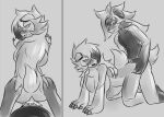  anthro anus blush bodily_fluids breasts clenched_teeth cum doggystyle duo ejaculation eyewear female from_behind_position genital_fluids genitals glasses gloves_(marking) greyscale hand_on_butt leg_markings legendary_pok&eacute;mon lycanroc male male/female markings midnight_lycanroc monochrome neksu_(pokesona) nintendo one_eye_obstructed open_mouth penis pok&eacute;mon pok&eacute;mon_(species) pussy scar sex socks_(marking) solgaleo teeth tetsushi tongue tongue_out vaginal video_games zelena_(thatonevocals) 