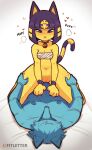  &lt;3 2021 animal_crossing ankha_(animal_crossing) anthro anthro_on_anthro anthro_penetrated anthro_penetrating anthro_penetrating_anthro bottomless breasts canid canine canis chest_wraps claws cleavage clothed clothing collar cowgirl_position domestic_cat duo felid feline felis female female_focus female_on_top female_penetrated fitletter from_front_position front_view hair hi_res interspecies male male/female male_on_bottom male_penetrating male_penetrating_female mammal nintendo on_bottom on_top penetration penile penile_penetration penis_in_pussy purple_hair scratches scratching sex solo_focus thick_thighs under_boob vaginal vaginal_penetration video_games wide_hips wolf wraps yellow_body 