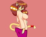  2014 5:4 anthro big_breasts blue_eyes blush bottomwear breasts brown_hair clothed clothing danellz dress felid female hair hand_on_stomach jewelry kathy_(danellz) lion mammal pantherine ring side_view skirt solo tail_jewelry tail_ring 