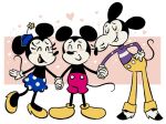  &lt;3 anthro bisexual black_nose black_tail blush blush_stickers bottomwear clothed clothing disney eyelashes eyes_closed female flower footwear gloves group hand_holding hand_on_hip handwear happy hat headgear headwear high_heels jadeyarts love male male/female male/male mammal mickey_mouse minnie_mouse mortimer_mouse mouse murid murine pants partially_clothed plant polyamory rodent shoes shorts simple_background skirt smile standing sweater topwear whiskers 