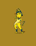  animal_crossing ankha_(animal_crossing) anthro clothing domestic_cat egyptian_mau egyptian_mythology felid feline felis female genitals mammal middle_eastern_mythology mythology nintendo nipples pussy solo squidking translucent translucent_clothing video_games 