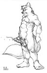  2003 anthro artist_name balls biped bodily_fluids circles_(comic) claws clenched_teeth cum cumshot ejaculation erection eyes_closed fist fluffy fluffy_tail foreskin genital_fluids genitals glans greyscale handpaw head_tuft humanoid_genitalia humanoid_penis k-9 long_tail looking_pleasured male mammal martin_miller masturbation mephitid monochrome navel nipples nude orgasm orgasm_face paws pecs penile penile_masturbation penis plantigrade side_view sketch skunk slightly_chubby slightly_chubby_anthro slightly_chubby_male solo standing teeth traditional_media_(artwork) tuft 