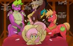  absurd_res animal_genitalia animal_penis anthro azulejo big_butt big_macintosh_(mlp) butt chimera discord_(mlp) draconequus dragon earth_pony english_text equid equine equine_penis female feral fluttershy_(mlp) friendship_is_magic genitals group hasbro hi_res horse human male male/female mammal my_little_pony pegasus penis pony spike_(mlp) surprised_expression text tongue tongue_out wings 