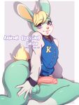  2021 3:4 5_fingers animal_crossing anthro balls blonde_hair blush bottomless clothed clothing digital_media_(artwork) fingers genitals girly hair hi_res humanoid_genitalia humanoid_penis jacket lagomorph leporid looking_at_viewer male mammal nintendo penis plantigrade purple_eyes rabbit sasha_(animal_crossing) scut_tail short_tail simple_background solo topwear video_games ziffir 