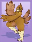  2017 4_fingers 4_toes accipitrid accipitriform anisodactyl anthro avian beak biped bird bird_feet black_eyebrows border brown_body brown_feathers claws dated digital_media_(artwork) digitigrade eagle eyebrows feather_hands feathered_wings feathers featureless_crotch feet fingers front_view full-length_portrait golden_eagle green_eyes grey_beak grey_claws hi_res looking_at_viewer male multicolored_beak nude nut-case portrait pose purple_background purple_border raised_leg scutes shaded shadow signature simple_background solo tail_feathers talons theo_marks thick_thighs toe_claws toe_curl toes true_eagle two_tone_beak wide_hips wings yellow_beak 