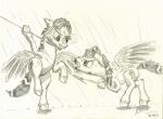  cutie_mark doesnotexist duo equid equine eyewear eyewear_on_head fan_character feathered_wings feathers feral fight goggles goggles_on_head harpoon hasbro hooves male mammal mane melee_weapon my_little_pony pegasus polearm quadruped seaward_skies spear weapon wings 