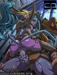  1girl akama armor cum elf hetero maiev_shadowsong night_elf penis pointy_ears sex testicles warcraft 