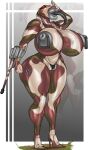  alpha_channel anthro arm_cannon big_breasts big_butt bodily_fluids breasts butt camel_toe camo clitoris_outline clothing female genital_fluids gesture glowing glowing_eyes grey_lips hi_res high_heels huge_breasts hyper hyper_lips lips living_machine living_tank living_vehicle long_tongue machine monika_(bigm23x) nipple_piercing nipples nolollygagging piercing pussy_juice red_eyes saliva saliva_string salute solo solo_focus tank thick_lips thick_thighs thong thong_only tongue underwear vehicle 