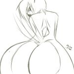  1:1 2014 anthro anus avian barely_visible_anus beak big_butt bird butt butt_focus feathers girly giro girokett greyscale hair huge_butt looking_back male monochrome nude owl raised_tail rear_view signature simple_background sketch solo tail_feathers white_background 