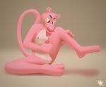  anthro balls domestic_cat erection felid feline felis foreskin genitals handjob hi_res ickyfig male mammal masturbation nipples pantherine penile penis pink_panther sex simple_background sitting solo spread_legs spreading tongue tongue_out toony 