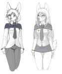  2021 anthro blue_eyes breasts canid canine clothed clothing digital_media_(artwork) duo eyewear female fox foxmode glasses hair hi_res mammal partially_colored white_hair 