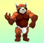  2017 3_toes 4_fingers anthro arm_markings arm_tuft balls_outline barefoot belly big_biceps big_bulge big_calves big_deltoids big_eyes big_muscles big_quads black_nipples black_nose bottomwear bristol brown_arms brown_belly brown_body brown_chest brown_face brown_feet brown_fingers brown_fur brown_hands brown_inner_ear brown_legs brown_markings brown_neck brown_toes bulge cheek_tuft chin_tuft claws clothed clothed_anthro clothed_male clothing colored digital_drawing_(artwork) digital_media_(artwork) ear_tuft elbow_tufts facial_markings facial_tuft fan_character feet fingers front_view full-length_portrait fur genital_outline gesture gradient_background green_background green_eyes green_pupils green_speedo happy head_markings head_tuft huge_calves huge_muscles huge_pecs huge_quads humanoid_hands kumo_(sir_derpy_dwarf) league_of_legends leg_markings leg_tuft looking_forward male male_anthro mammal markings motion_lines multicolored_body multicolored_face multicolored_fur musclegut muscular muscular_anthro muscular_male navel nipples open_mouth open_smile orange_arms orange_body orange_face orange_fur orange_legs pattern_bottomwear pattern_clothing pattern_swimwear penis_outline plantigrade pointing portrait pupils riot_games serratus shaded simple_background skimpy smile socks_(marking) solo standing striped_bottomwear striped_clothing striped_speedo striped_swimwear stripes swimwear thick_neck tight_clothing toes topless topless_anthro topless_male tuft two_tone_arms two_tone_legs two_tone_speedo video_games white_body white_claws white_ears white_face white_fur white_speedo yellow_background yordle 